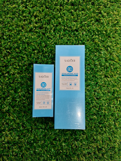 Sadoer 8D Hyaluronic Acid Gentle Cleanser & Anti-Wrinkle Serum Set | Hydrating, Brightening & Anti-Aging Skincare