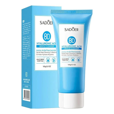 Sadoer 8D Hyaluronic Acid Gentle Cleanser & Anti-Wrinkle Serum Set | Hydrating, Brightening & Anti-Aging Skincare