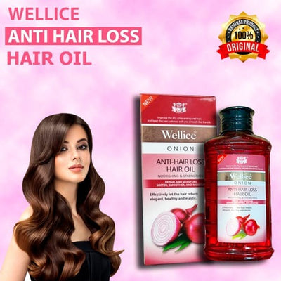 Wellice Repair & Moisture Softer Smoother & Moister Hair Oil For Men & Women - 150mlb - Onion