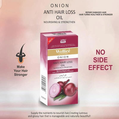 Wellice Repair & Moisture Softer Smoother & Moister Hair Oil For Men & Women - 150mlb - Onion