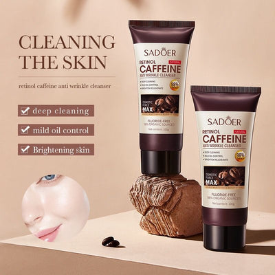 Sadoer Facial Cleanser Foam Deep Cleaning Caffeine Face Wash 100g SD01499