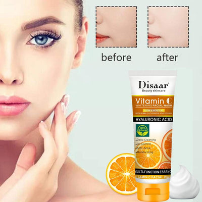 DISAAR Vitamin C Glowing Facial Wash Hyaluronic Acid Multi Function 100ml