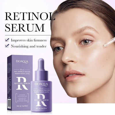 Bioaqua Retinol Serum Anti Wrinkle Fade Dark Spots Facial Serum Whiten Face Skincare Essence For Girls And Women 30ml