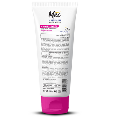Mec Flawless Whitening Face Wash 100gm
