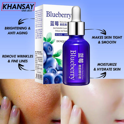 BIOAQUA Wonder Blueberry Whitening Pure Esence Hyaluronic Acid Face Serum & BIOAQUA Blueberry Moisturizing Facial Sheet Mask