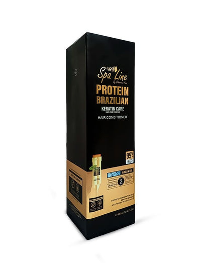 Spa Line Protein Brazilian Keratin Hair Serum – 100ml | Argan Oil Infused | Frizz Control & Shine