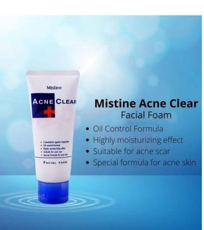 Mistiine Acne Clear Face wash | Acne Clear Facial Foam Face wash 85ML |Original product 100% Guarantee | Mistiine Face wash | Acne FACE WASH | OIL control | Reduce Sebum | Deep cleanse pores | Best For oily And Acne Skin | Mistiine Acne + plus Face wash |