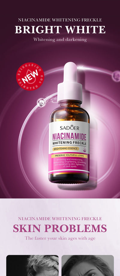 niacinamide serum dark spot remover whitening serum freckles treatment brightening serum vitamin b3 face serum pigmentation remover beauty serum moisturising serum for women skin glow essence