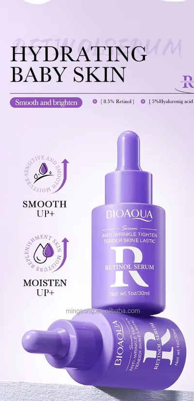 Bioaqua Retinol Serum Anti Wrinkle Fade Dark Spots Facial Serum Whiten Face Skincare Essence For Girls And Women 30ml