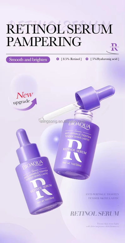 Bioaqua Retinol Serum Anti Wrinkle Fade Dark Spots Facial Serum Whiten Face Skincare Essence For Girls And Women 30ml