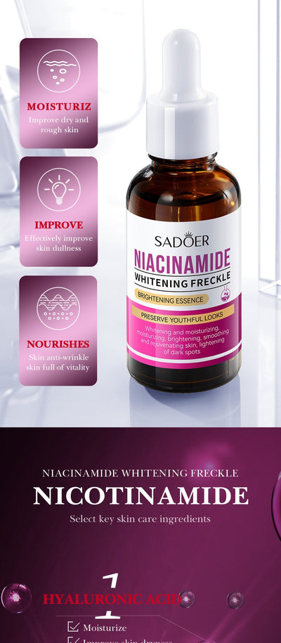 niacinamide serum dark spot remover whitening serum freckles treatment brightening serum vitamin b3 face serum pigmentation remover beauty serum moisturising serum for women skin glow essence