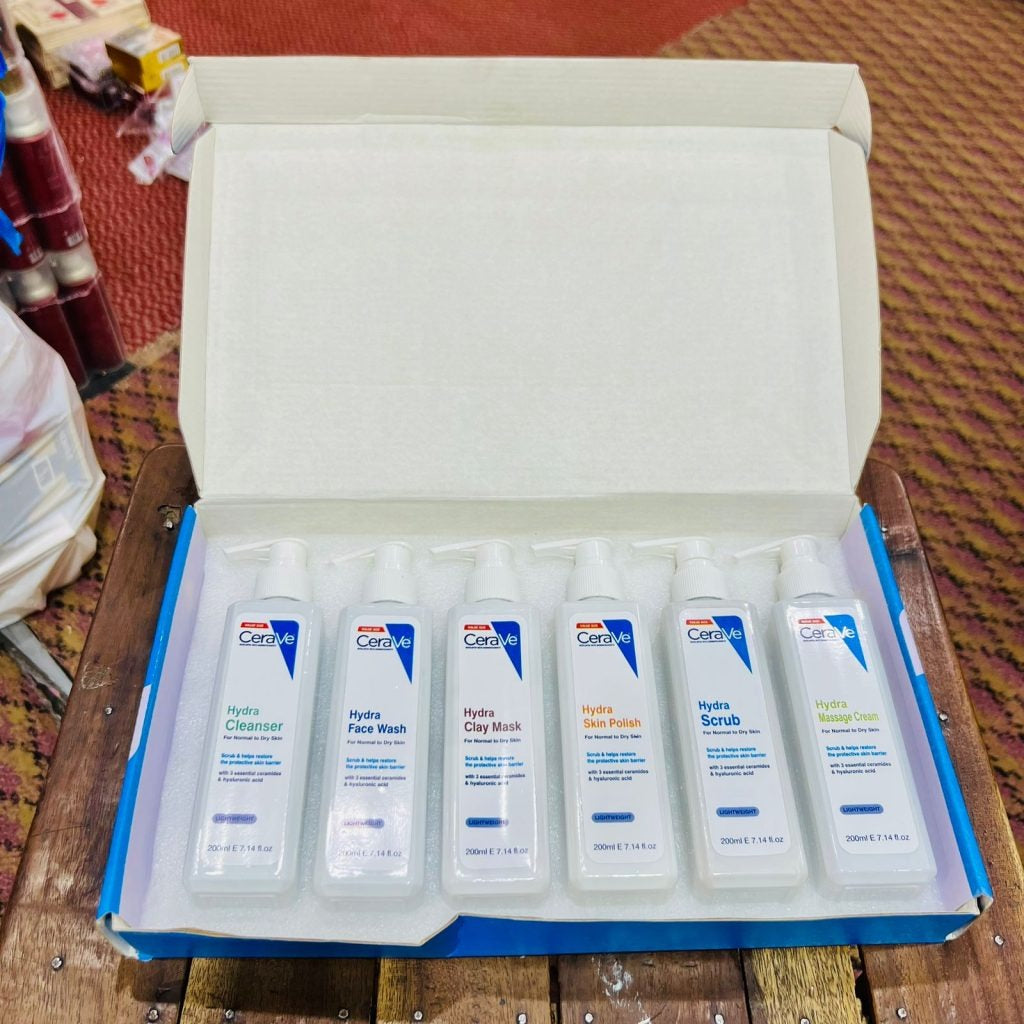 Cerave Moisturizing Facial Kit – 6-step Hydra Skincare Set For Face & Body | Includes Cleanser, Moisturizer, Exfoliator & More | Dermatologist-developed
