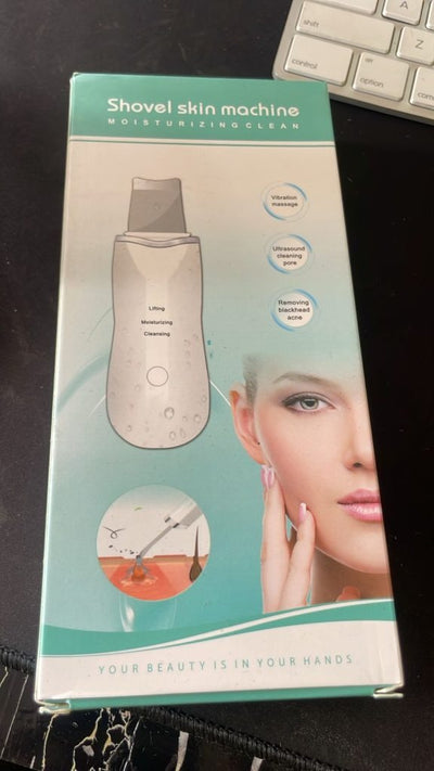 Rechargeable Ultrasonic Skin Scrubber – Deep Cleansing Facial Spatula & Blackhead Remover with Vibration & Peeling Modes(H)