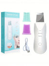 Rechargeable Ultrasonic Skin Scrubber – Deep Cleansing Facial Spatula & Blackhead Remover with Vibration & Peeling Modes(H)